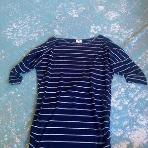 Navy and White Striped Top